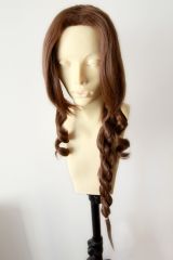 【sold out】FF7 / Final Fantasy VII Aerith Gainsborough pre-styled dark brown middle parted cosplay Wig