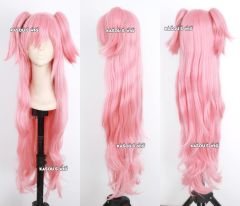 100cm / 39.5" Puella Magi Madoka Magica Kaname Madoka goddess version long wavy pink / pastel pink cosplay wig with clips / 2 colors available