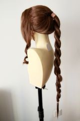 【sold out】FF7 / Final Fantasy VII Aerith Gainsborough pre-styled dark brown middle parted cosplay Wig