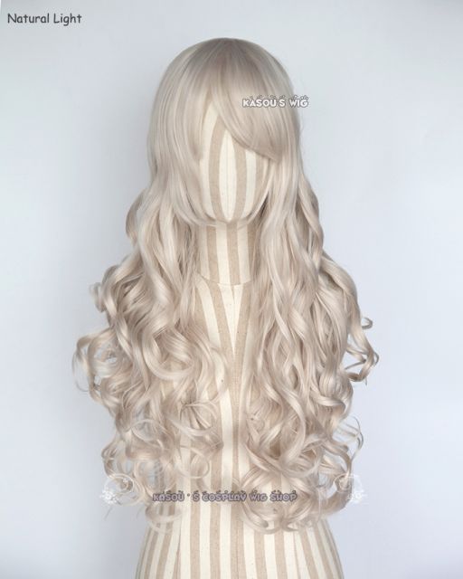 L-1 / SP05 pearl white 75cm long curly wig .Tangle Resistant fiber