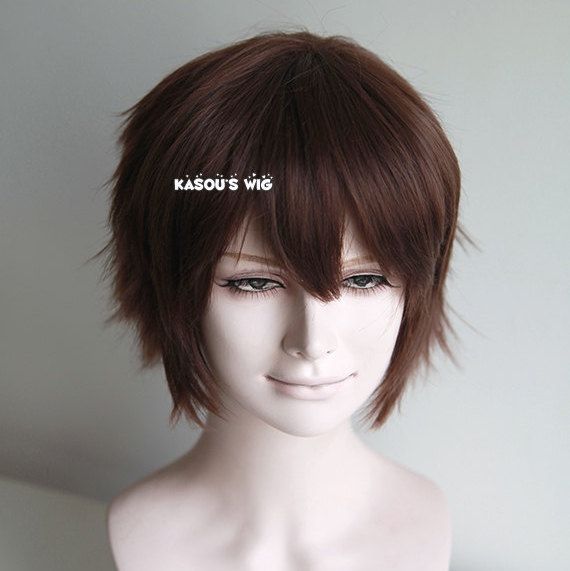 S-1 / KA030>>31cm / 12.2" How to train your dragon Hiccup deep brown short layered easy to style, Hiperlon fiber