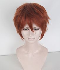 Given Mafuyu Sato S-1 / KA022 >>31cm / 12.2" short Copper Penny layered wig, easy to style,Hiperlon fiber