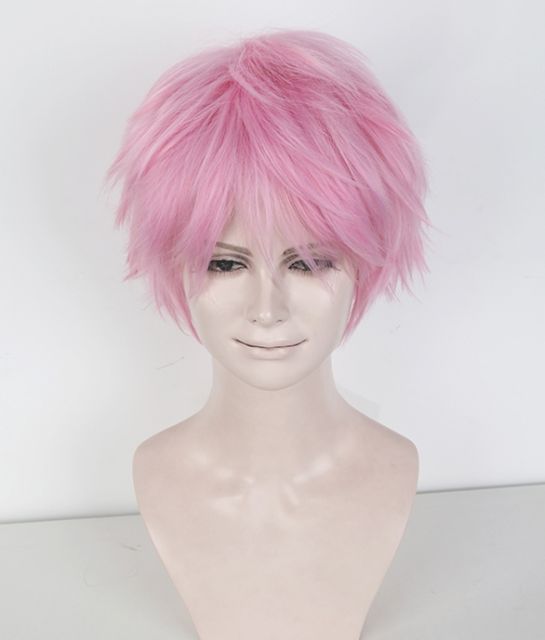S-1 / KA034 >>31cm / 12.2" short baby pink layered wig, easy to style,Hiperlon fiber
