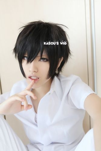 Darling in the Franxx Hiro/ Code Geass Lelouch/ Kabane Kusaka short layers black cosplay wig S-1