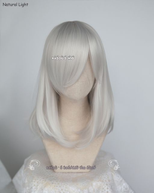 M-1/ KA002 silver white long bob cosplay wig. shouder length lolita wig suitable for daily use