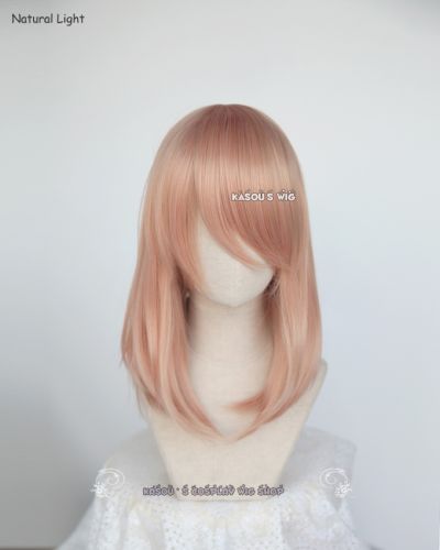 M-1 / SP20 peach pink long bob cosplay wig. shouder length lolita wig suitable for daily use .