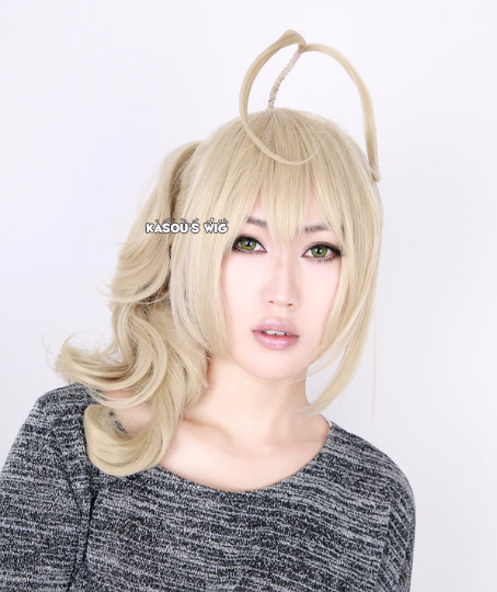 ZONE 00 Benio pre-tied light sand blonde cosplay wig with curly ponytail