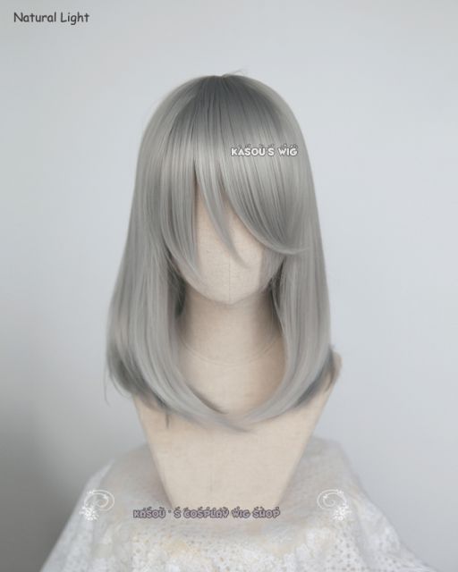 M-1/ KA003 ash gray long bob cosplay wig. shouder length lolita wig suitable for daily use