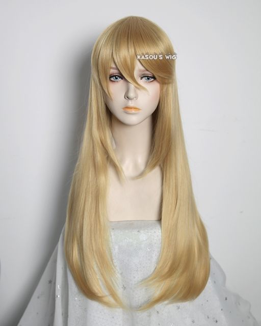 L-2 / KA011 Honey Butter 75cm long straight wig . Hiperlon fiber