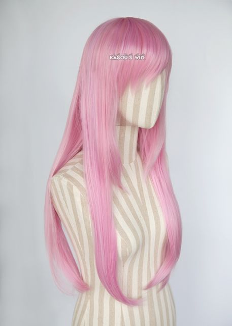 L-2 / KA034 baby pink 75cm long straight wig . Hiperlon fiber