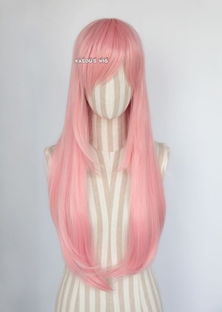 L-2 / KA033 light pink 75cm long straight wig . Hiperlon fiber