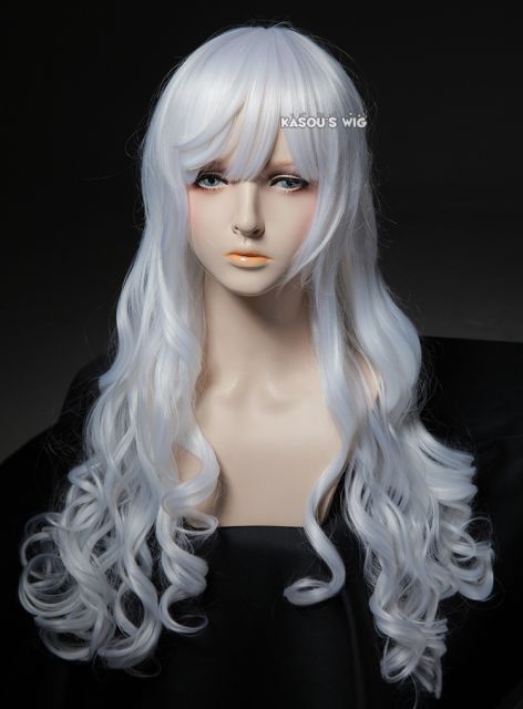 L-1 / KA001 snow white 75cm long curly wig . Hiperlon fiber