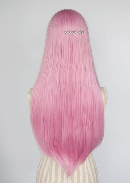 L-2 / KA034 baby pink 75cm long straight wig . Hiperlon fiber