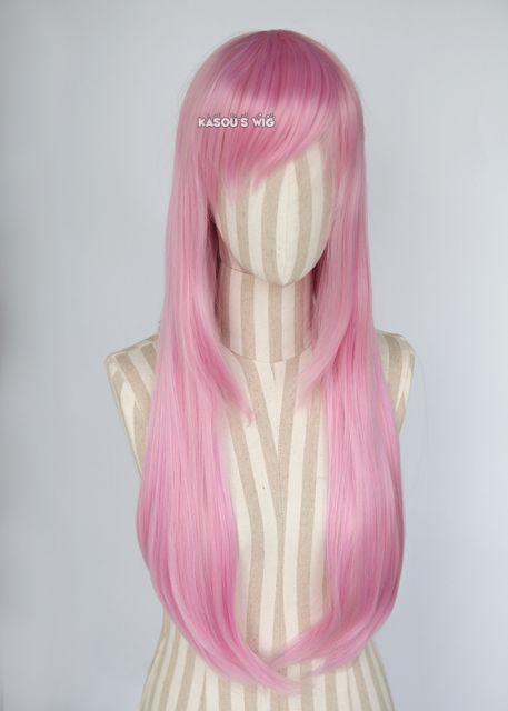 L-2 / KA034 baby pink 75cm long straight wig . Hiperlon fiber