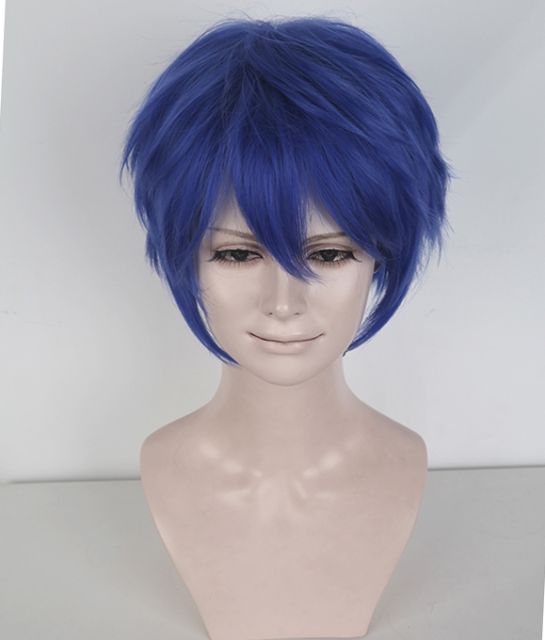 S-1 / KA050>>31cm / 12.2" short royal blue layered wig, easy to style,Hiperlon fiber