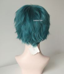 S-1 / KA064>>31cm / 12.2" short dark green layered wig, easy to style,Hiperlon fiber