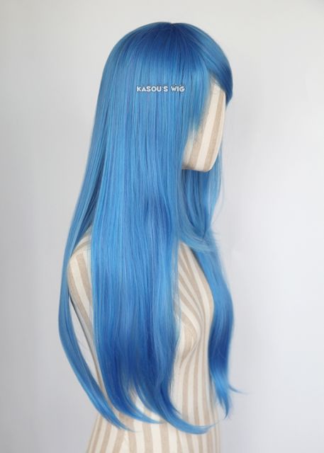 L-2 / KA048 Dodger Blue  75cm long straight wig . Hiperlon fiber
