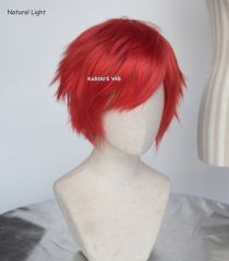 S-1 / KA040 Mystic Messenger 707 Seven 31cm / 12.2" short vermillion red layered wig easy to style,Hiperlon fiber