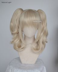 Harley Quinn blonde cosplay wig with two curly clips . lolita hair ( KA006)