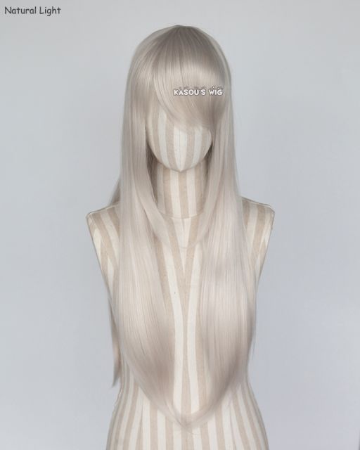 L-2 / SP05 pearl white 75cm long straight wig . Tangle Resistant fiber