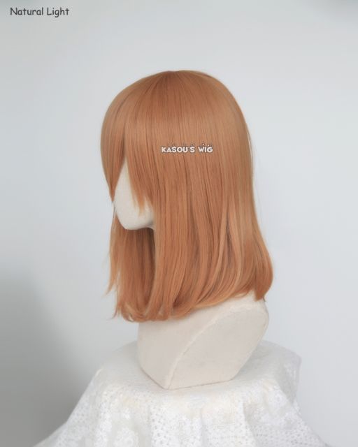 M-1/ SP19 pastel orange long bob cosplay wig. shouder length lolita wig suitable for daily use