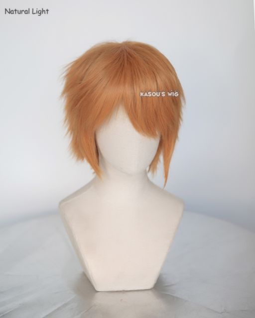 S-1 / SP19>>31cm / 12.2" short pastel orange layered wig, easy to style,Hiperlon fiber