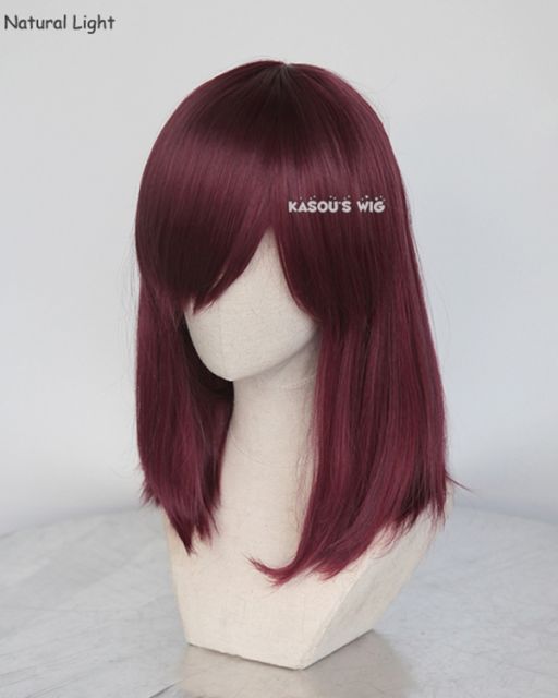 M-1/ SP18 wine red long bob cosplay wig. shouder length lolita wig suitable for daily use