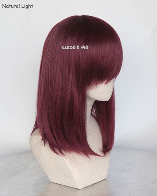 M-1/ SP18 wine red long bob cosplay wig. shouder length lolita wig suitable for daily use