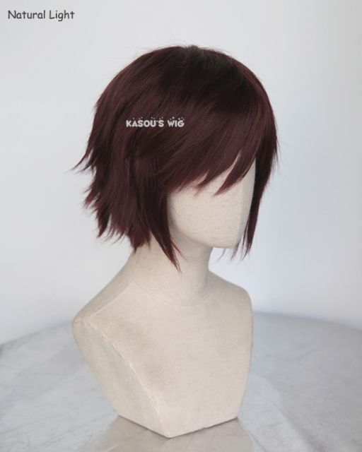 S-1 / KA029>>31cm / 12.2" short milk chocolate layered wig, easy to style,Hiperlon fiber