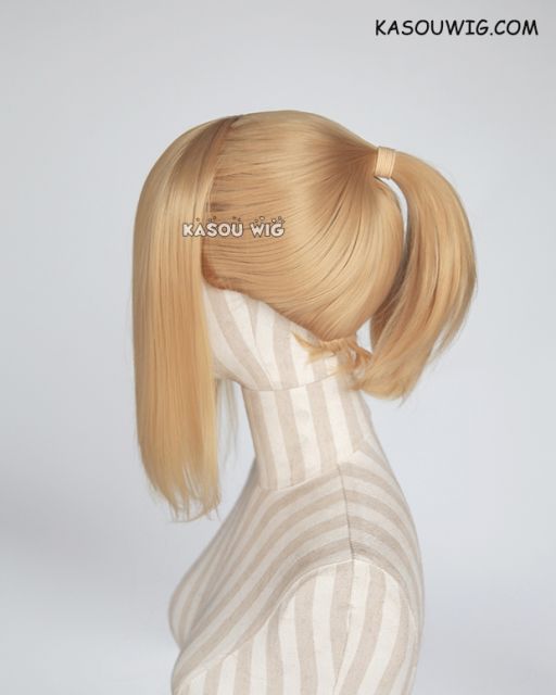 S-3 / KA012 golden blonde ponytail base wig with long bangs.