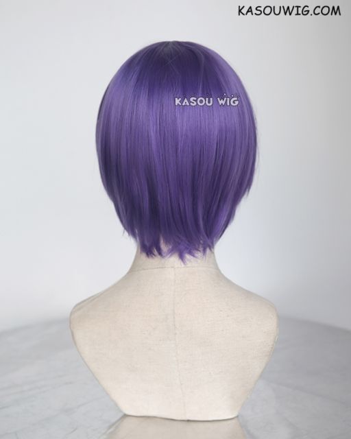 S-2 / KA057 cool purple short bob smooth cosplay wig with long bangs