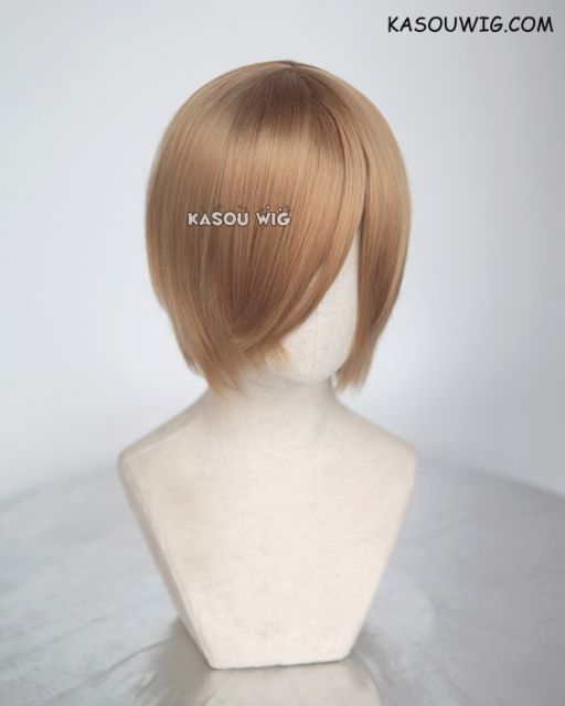 Persona 4 Satonaka Chie  S-2 / KA017 dark natural blonde short bob smooth cosplay wig with long bangs