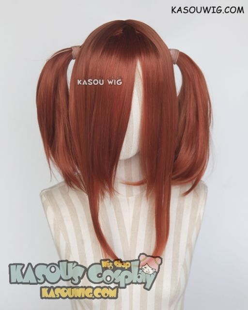 M-2/ KA022 ┇ 50CM / 19.7" Copper Penny pigtails base wig with long bangs.