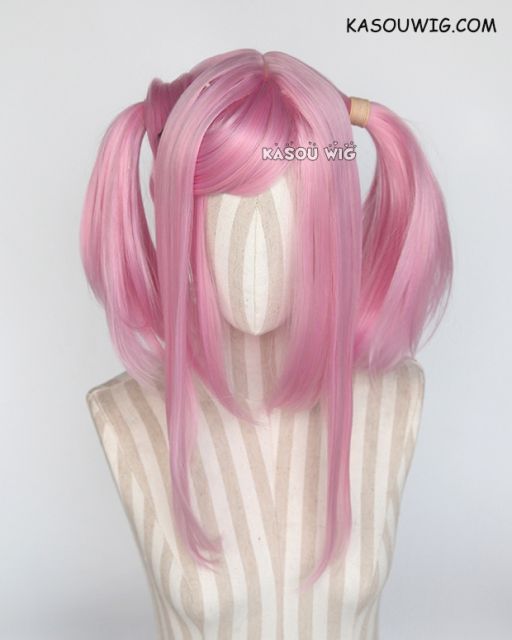 M-2/ KA034 ┇ 50CM / 19.7" baby pink pigtails base wig with long bangs.