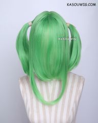 M-2/ KA060 ┇ 50CM / 19.7" light green pigtails base wig with long bangs.