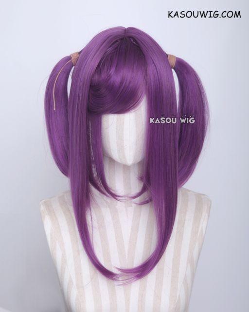 M-2/ SP40 ┇ 50CM / 19.7" grape purple pigtails base wig with long bangs.
