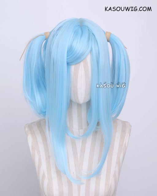 M-2 /  KA046 ┇ 50CM / 19.7" light blue pigtails base wig with long bangs.