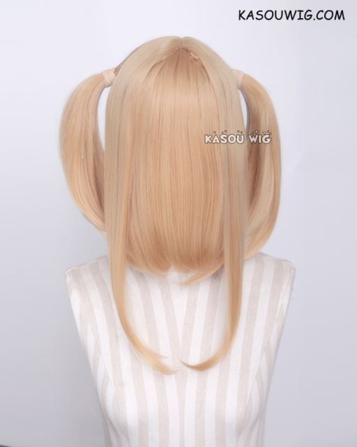 M-2/ KA012 ┇ 50CM / 19.7" golden blonde  pigtails base wig with long bangs