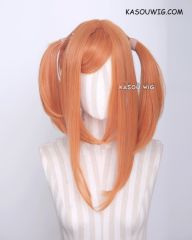 M-2 / SP15 ┇ 50CM / 19.7" pumpkin orange pigtails base wig with long bangs.