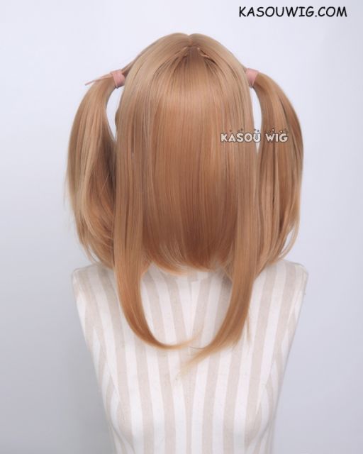 M-2/ KA018 ┇ 50CM / 19.7" ginger orange pigtails base wig with long bangs.