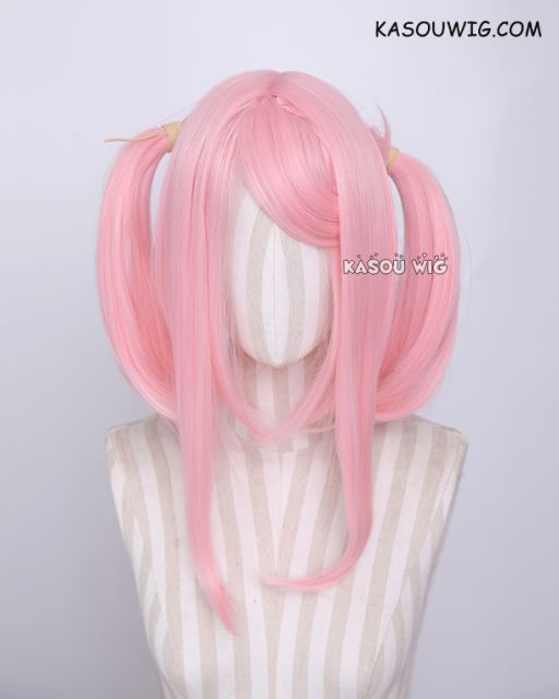 M-2 / SP12 ┇ 50CM / 19.7" pastel pink  pigtails base wig with long bangs.