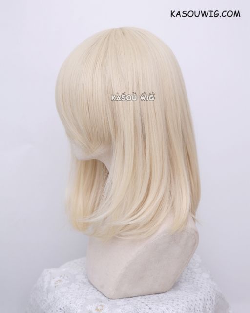 M-1/ SP17 light cream blonde long bob cosplay wig. shouder length lolita wig