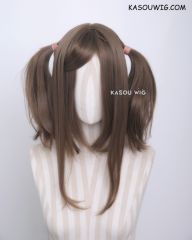 M-2 / KA025 ┇ 50CM / 19.7" Raw Umber pigtails base wig with long bangs.