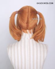 M-2 / KA020 ┇ 50CM / 19.7" autumn orange pigtails base wig with long bangs.