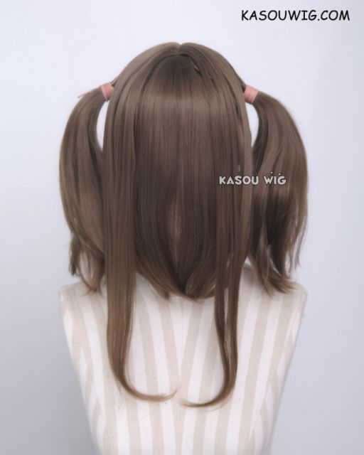 M-2 / KA025 ┇ 50CM / 19.7" Raw Umber pigtails base wig with long bangs.