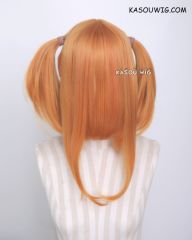 M-2 / KA020 ┇ 50CM / 19.7" autumn orange pigtails base wig with long bangs.