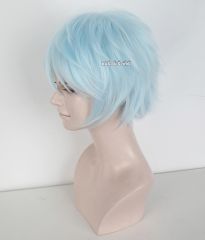 S-1 / KA045>>31cm / 12.2" short Light Cyan layered wig, easy to style,Hiperlon fiber