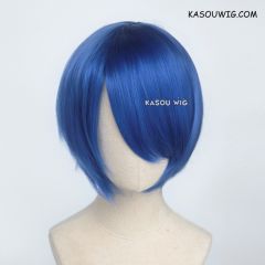 S-2 / KA050 royal blue short bob smooth cosplay wig with long bangs