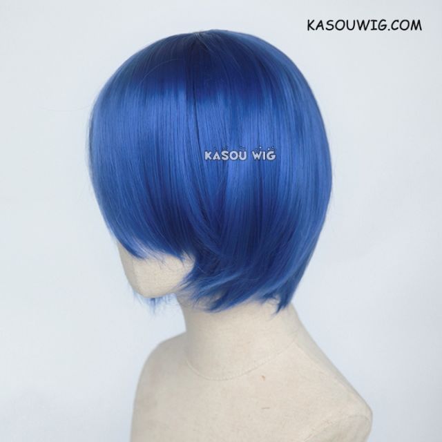 S-2 / KA050 royal blue short bob smooth cosplay wig with long bangs