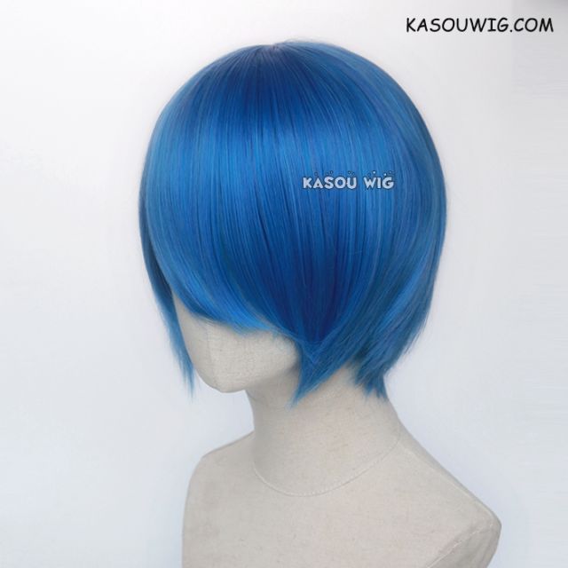 S-2 /  KA048 Dodger Blue short bob smooth cosplay wig with long bangs